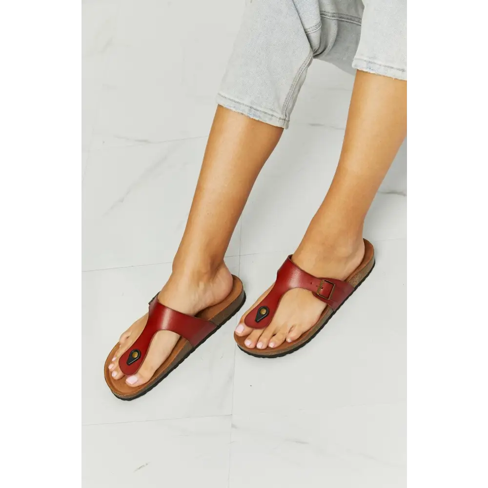 MMShoes Drift Away T-Strap Flip-Flop in Red