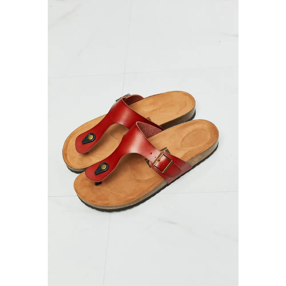 MMShoes Drift Away T-Strap Flip-Flop in Red