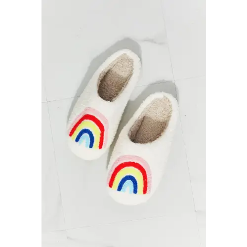 Mmshoes Rainbow Plush Slipper Fuzzy Fiesta