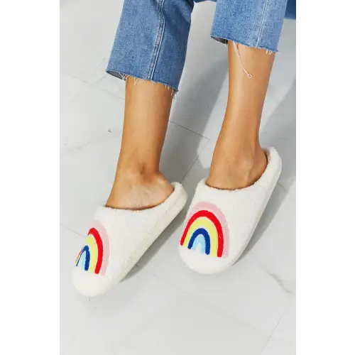 Mmshoes Rainbow Plush Slipper Fuzzy Fiesta