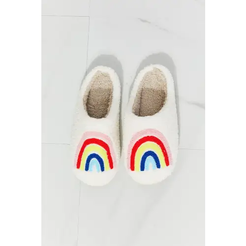 Mmshoes Rainbow Plush Slipper Fuzzy Fiesta