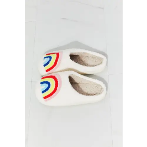 Mmshoes Rainbow Plush Slipper Fuzzy Fiesta