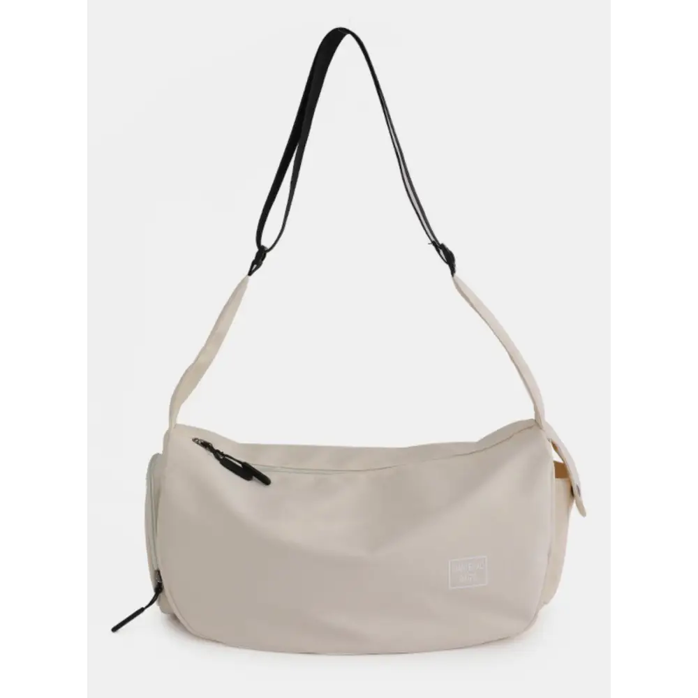 Myria Oxford Cloth Large Capacity Crossbody Bag in Chic White