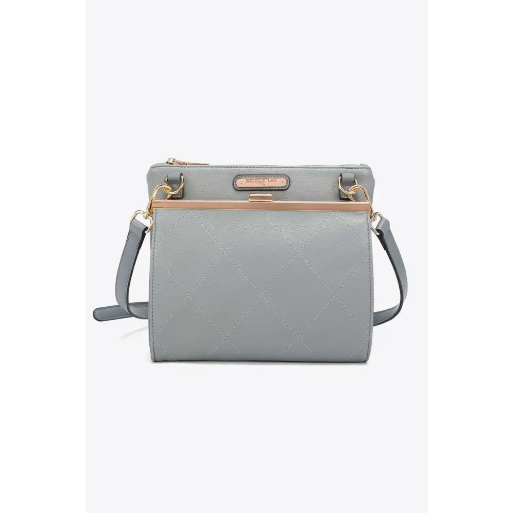 Nicole Lee Pebbled Vegan Leather Crossbody with Stylish Compartments