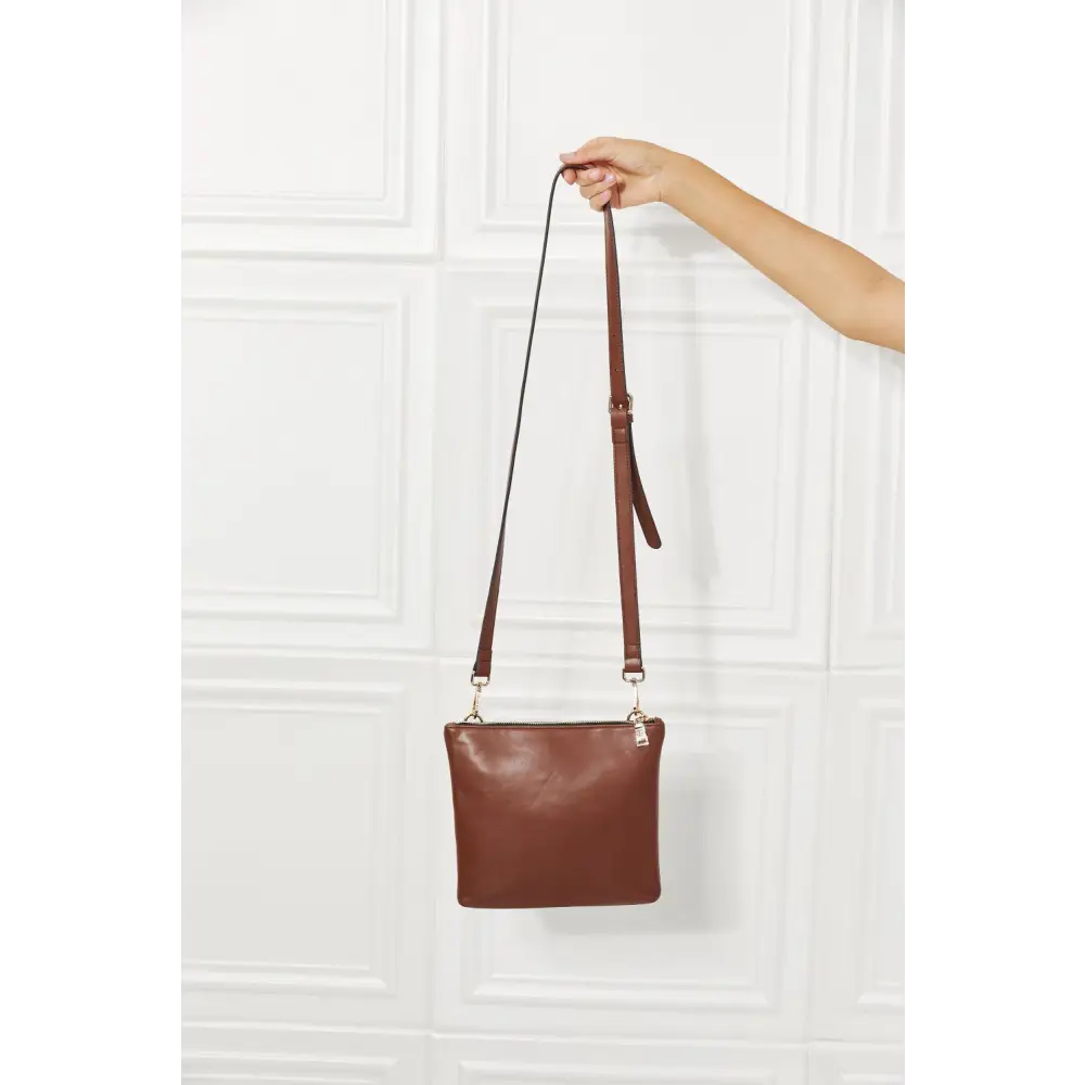 Nicole Lee Pebbled Vegan Leather Crossbody with Stylish Compartments