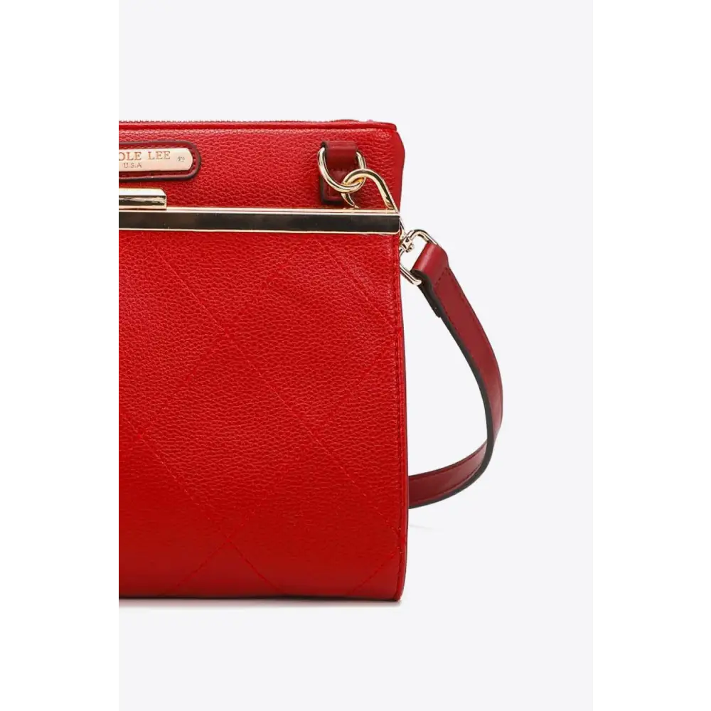 Nicole Lee Pebbled Vegan Leather Crossbody with Stylish Compartments