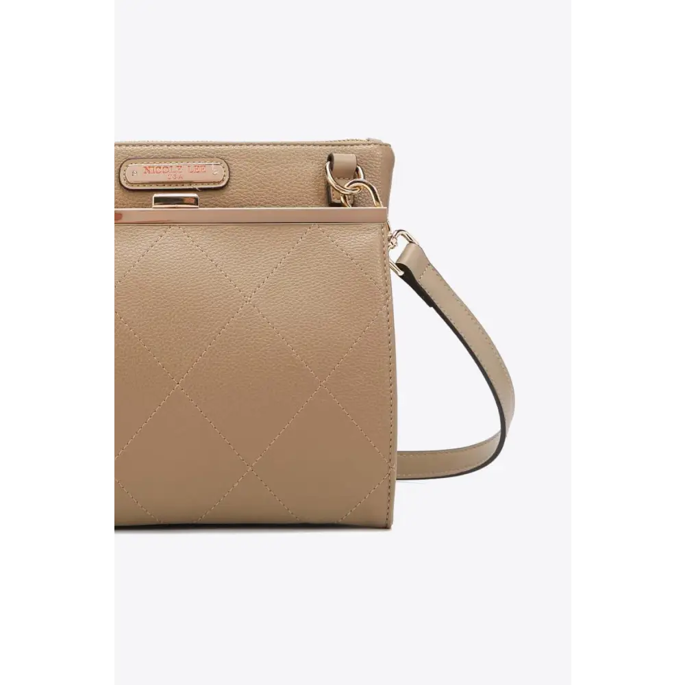 Nicole Lee Pebbled Vegan Leather Crossbody with Stylish Compartments