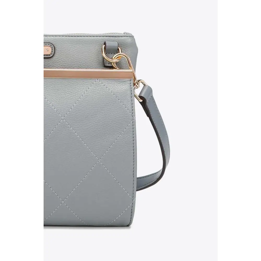 Nicole Lee Pebbled Vegan Leather Crossbody with Stylish Compartments