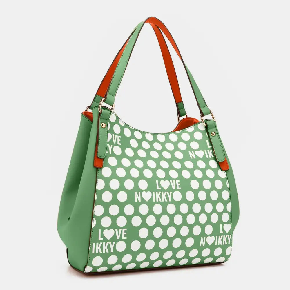 Vibrant Nicole Lee USA Contrast Polka Dot Handbag Dazzles