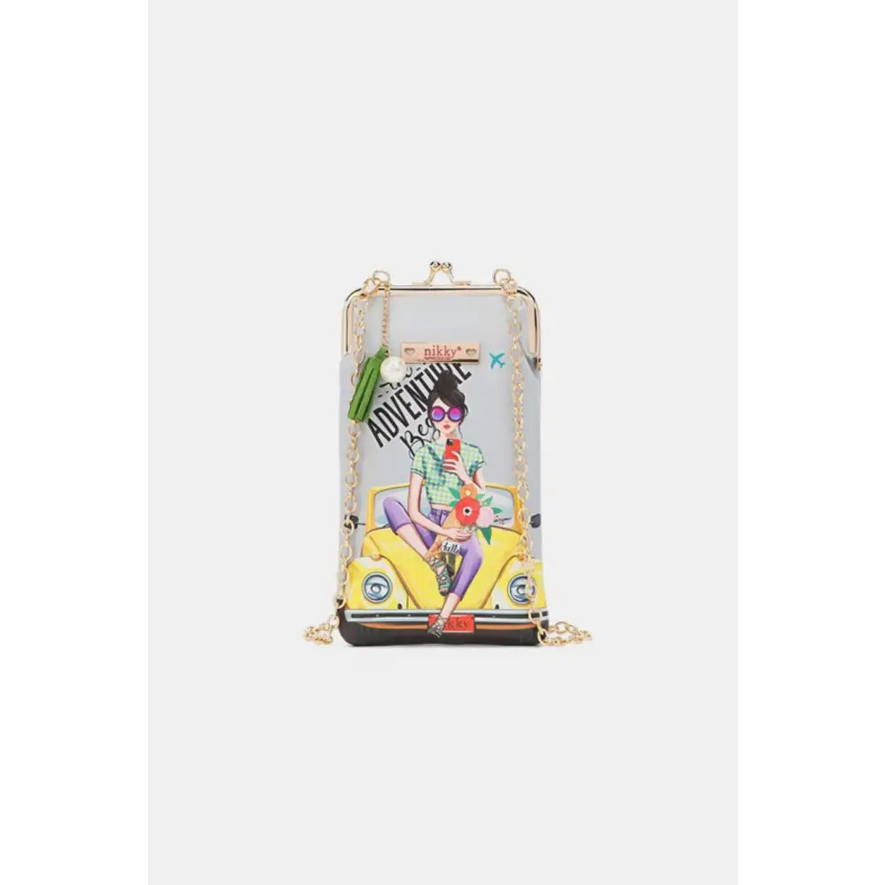 Nicole Lee USA Printed Kisslock Phone and Sunglass Purse