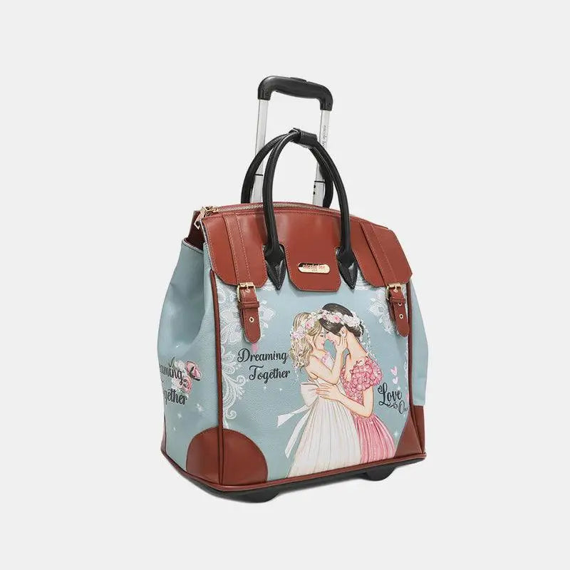 Nicole Lee's Parisian Dream Printed Rolling Tote Bag