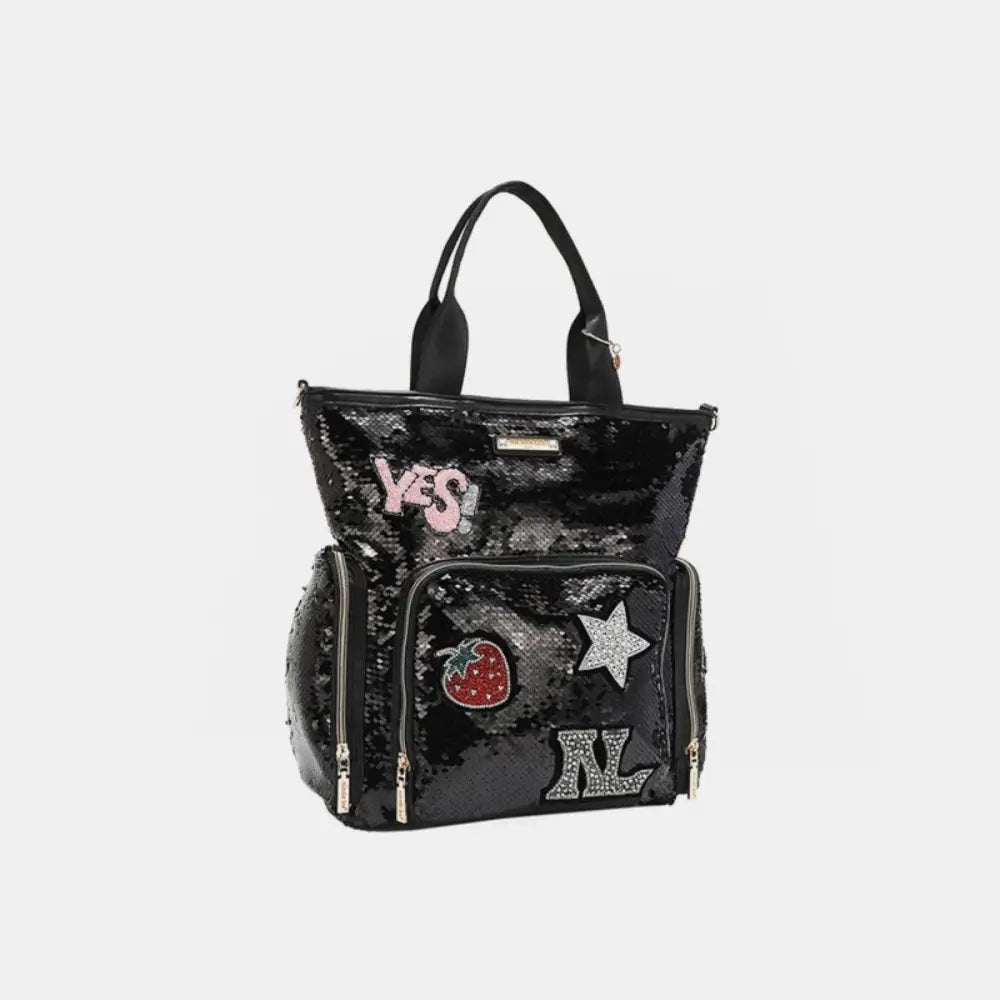 Sparkle & Shine with Nicole Lee USA Sequin Patch Tote