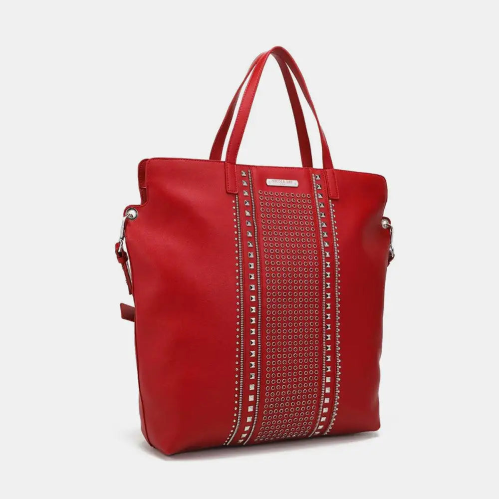 Sleek Nicole Lee USA Studded Large Tote Elevates Your Style