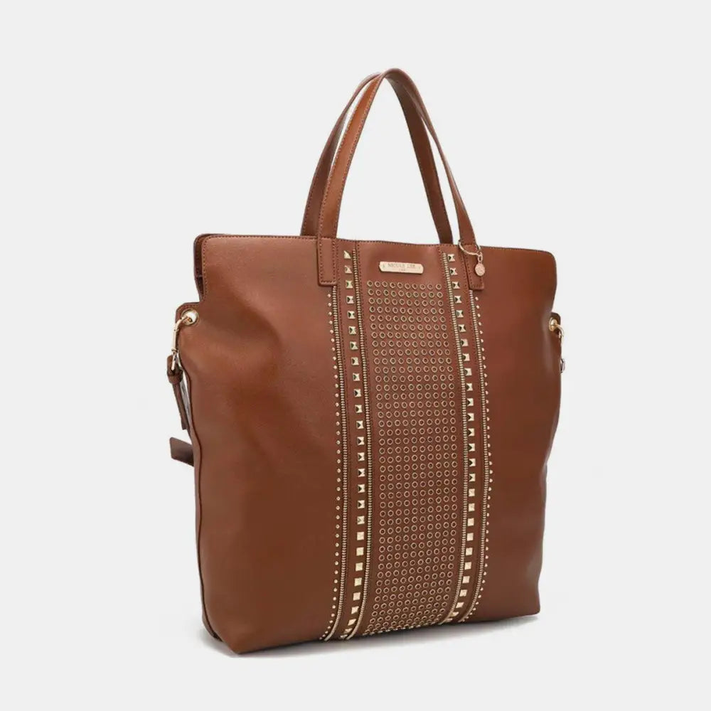 Sleek Nicole Lee USA Studded Large Tote Elevates Your Style