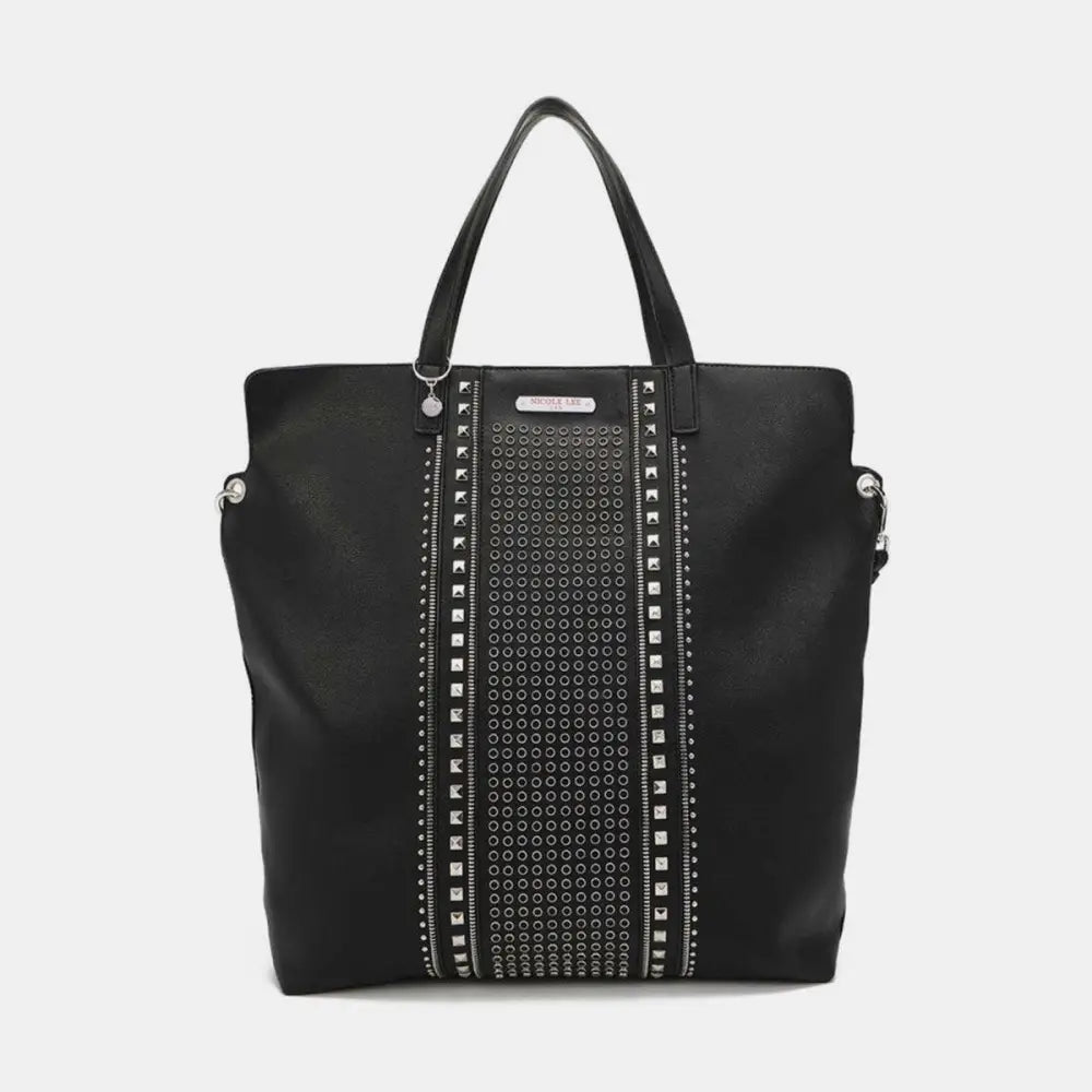 Sleek Nicole Lee USA Studded Large Tote Elevates Your Style