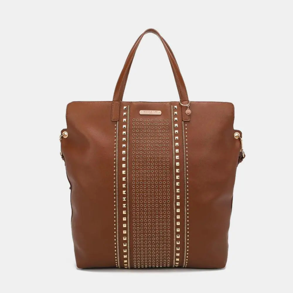 Sleek Nicole Lee USA Studded Large Tote Elevates Your Style