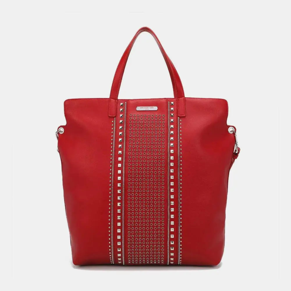 Sleek Nicole Lee USA Studded Large Tote Elevates Your Style