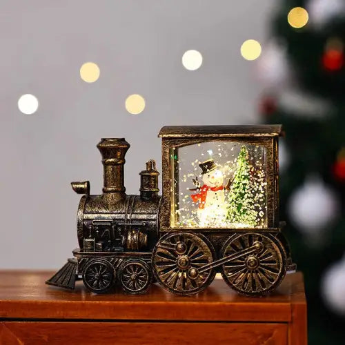 Nostalgic Glow Retro Train LED Christmas Figurines for Holiday Cheer