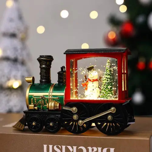 Nostalgic Glow Retro Train LED Christmas Figurines for Holiday Cheer