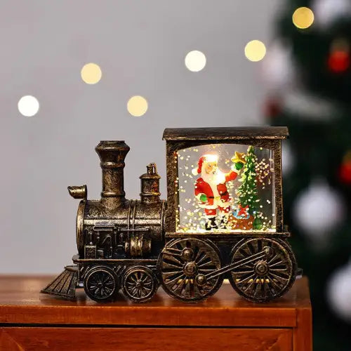 Nostalgic Glow Retro Train LED Christmas Figurines for Holiday Cheer