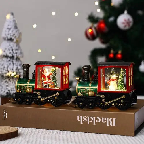 Nostalgic Glow Retro Train LED Christmas Figurines for Holiday Cheer