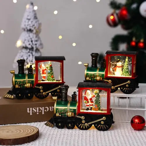 Nostalgic Glow Retro Train LED Christmas Figurines for Holiday Cheer