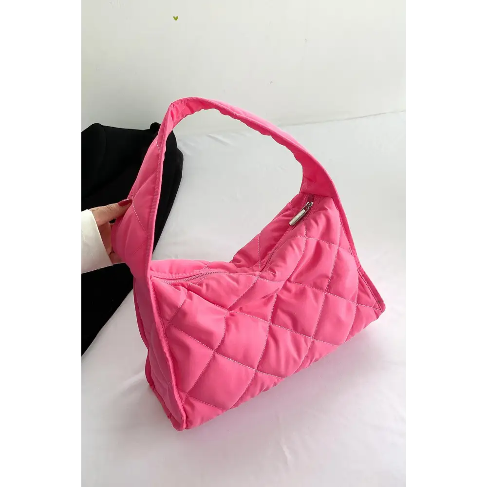 Stylish Pink Nylon Shoulder Bag Ready in Business Days