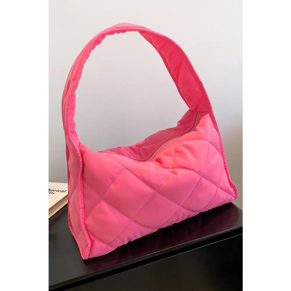 Stylish Pink Nylon Shoulder Bag Ready in Business Days