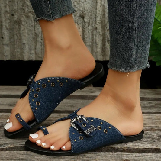 Open Toe Buckle Sandals - CM Fashion