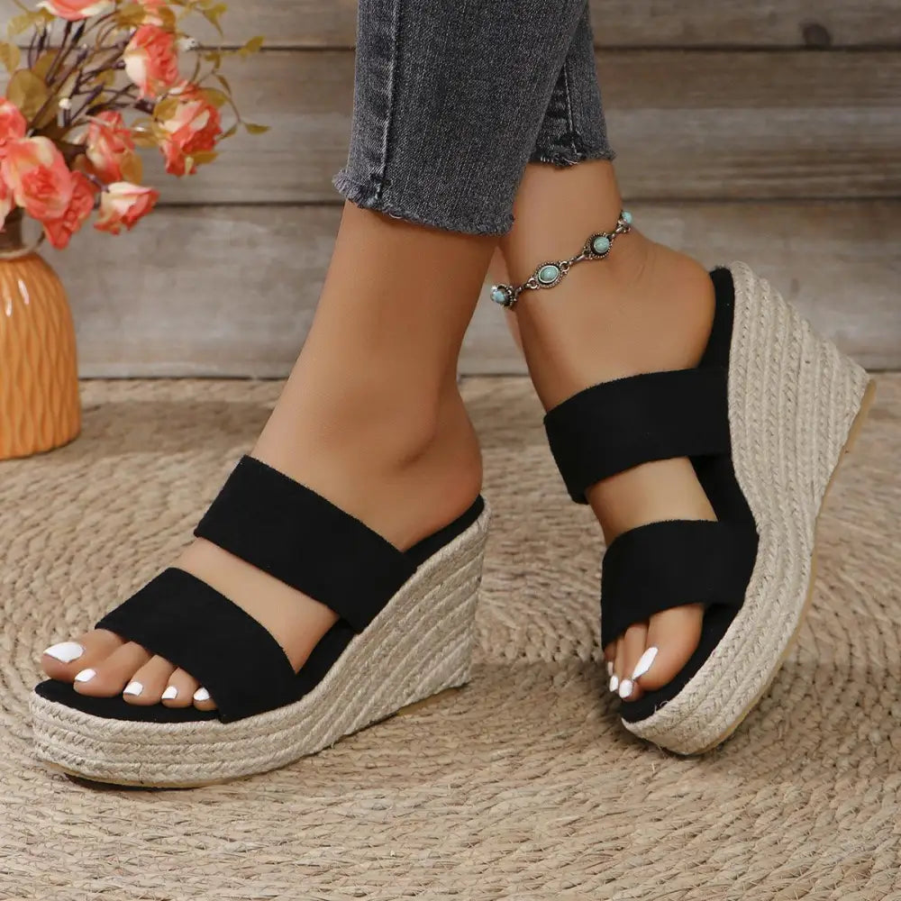 Stylish Dear Monkey Open Toe Platform Wedge Sandals for Summer