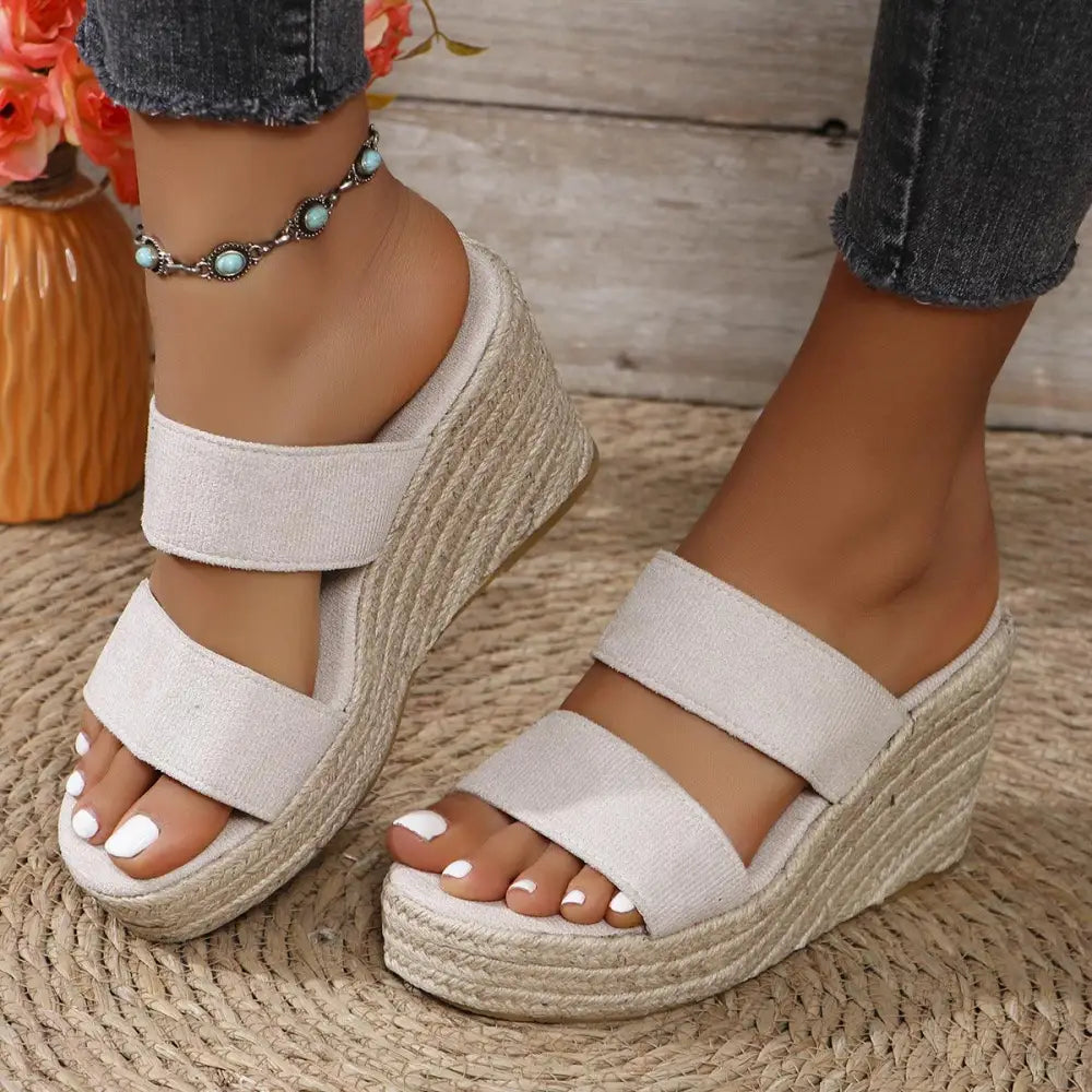 Stylish Dear Monkey Open Toe Platform Wedge Sandals for Summer