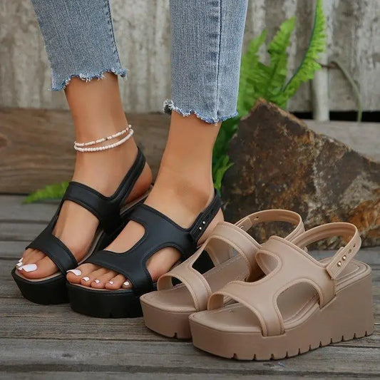 Open Toe Wedge Sandals - CM Fashion