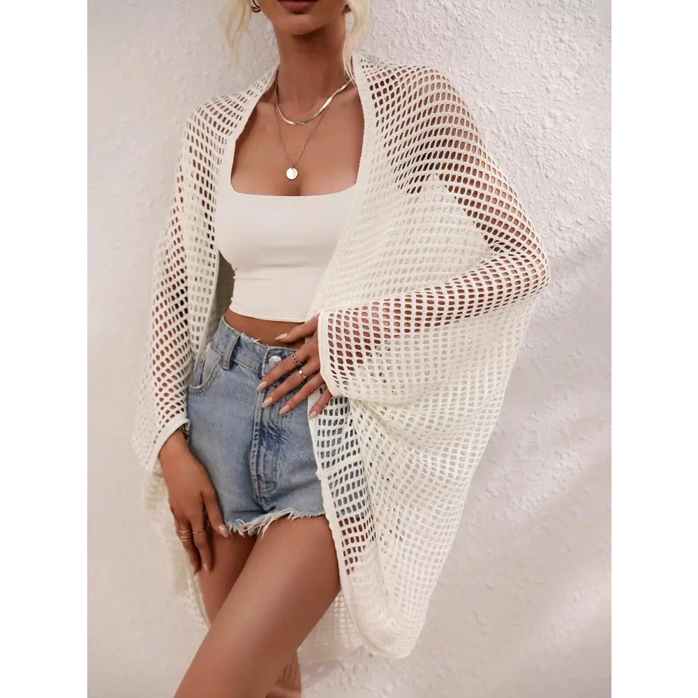 Breezy Openwork Longline Cover Up for Stylish Beach Days