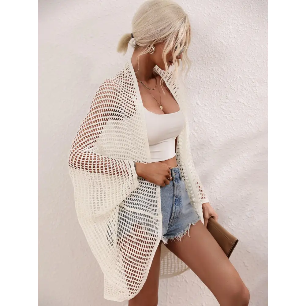 Breezy Openwork Longline Cover Up for Stylish Beach Days