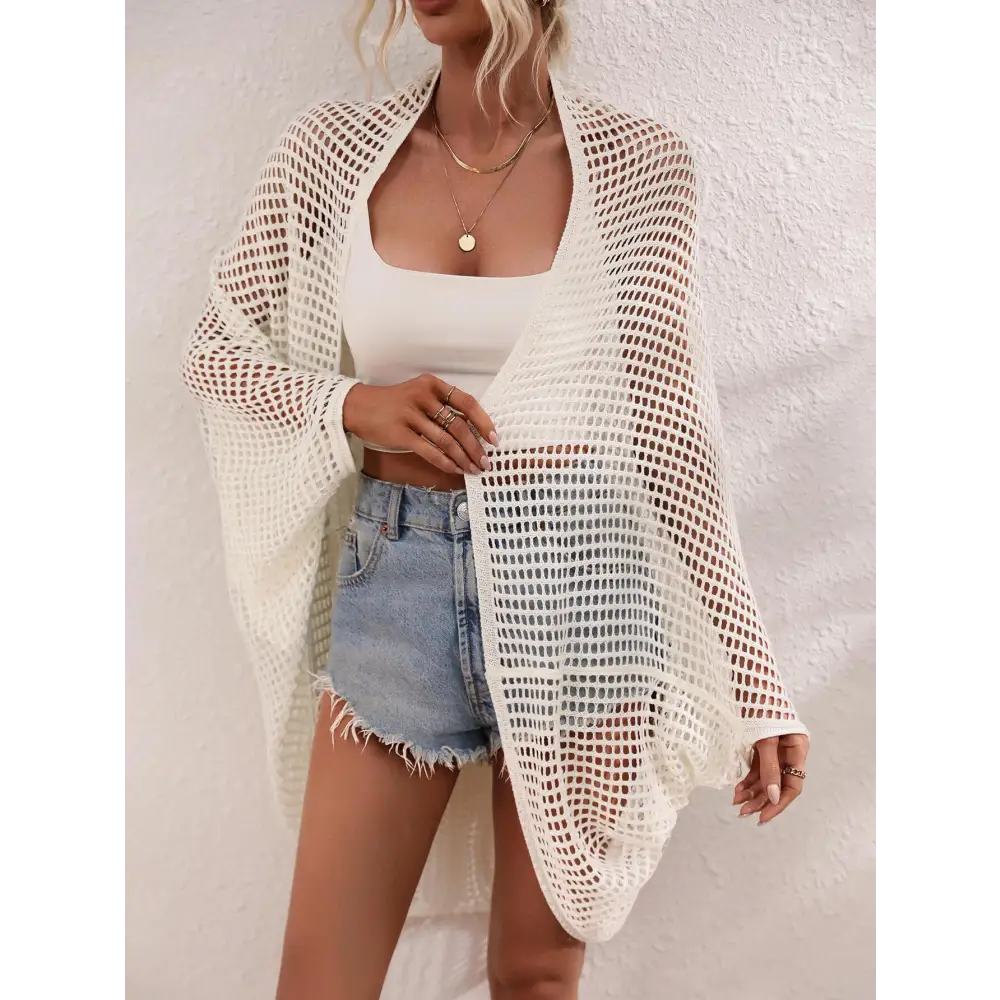 Breezy Openwork Longline Cover Up for Stylish Beach Days