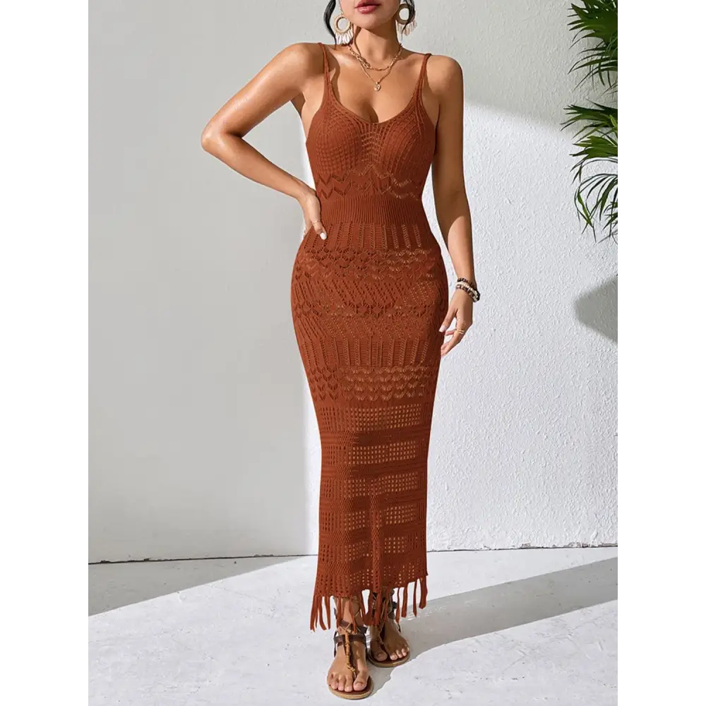 Stunning Openwork Scoop Neck Cover-Up Dress for Beach Bliss