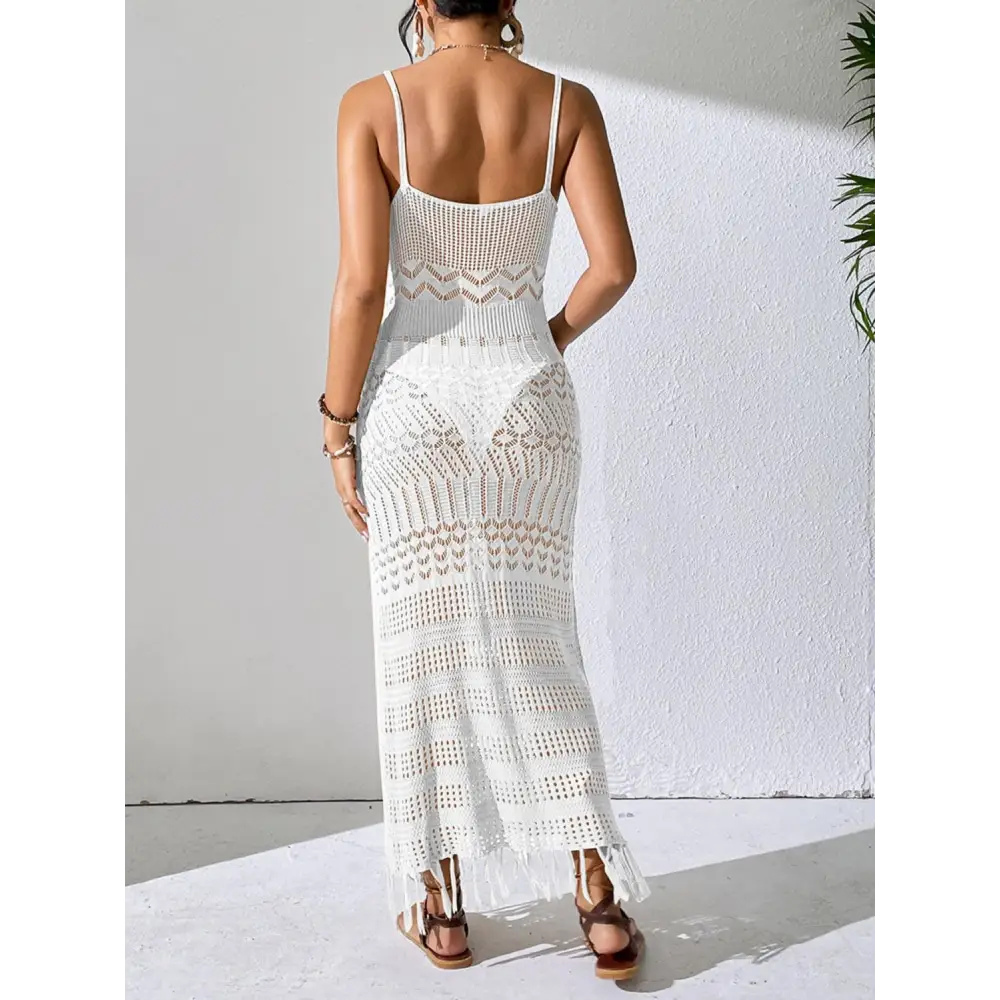 Stunning Openwork Scoop Neck Cover-Up Dress for Beach Bliss