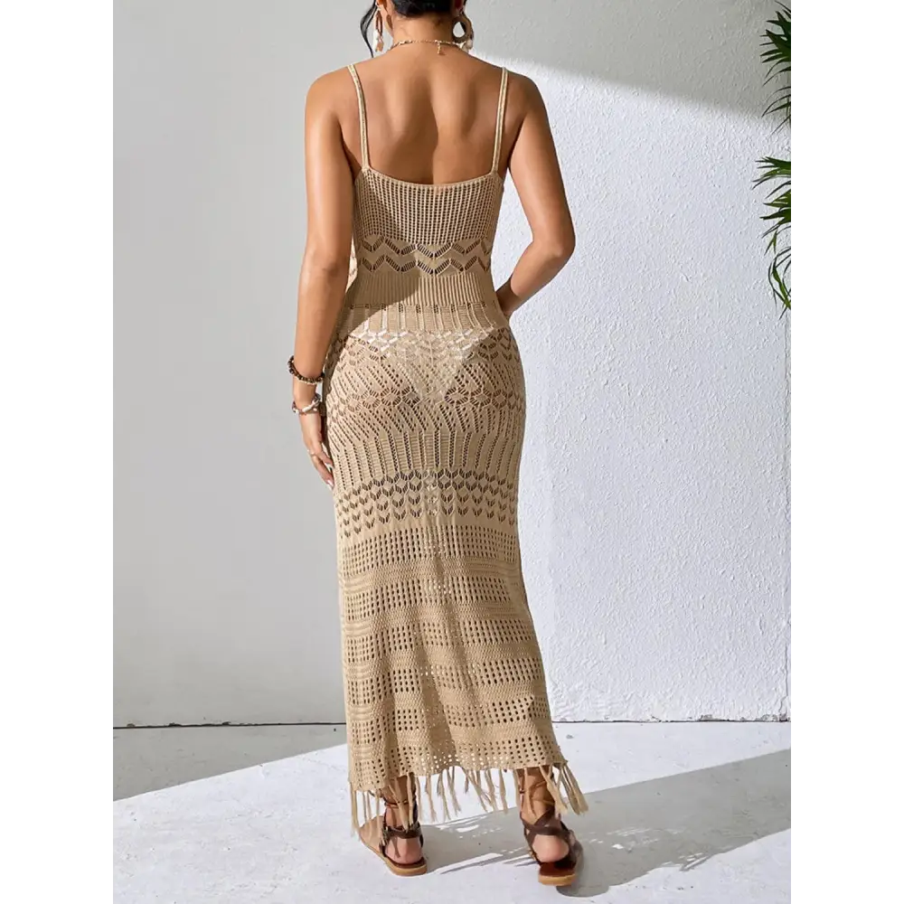 Stunning Openwork Scoop Neck Cover-Up Dress for Beach Bliss