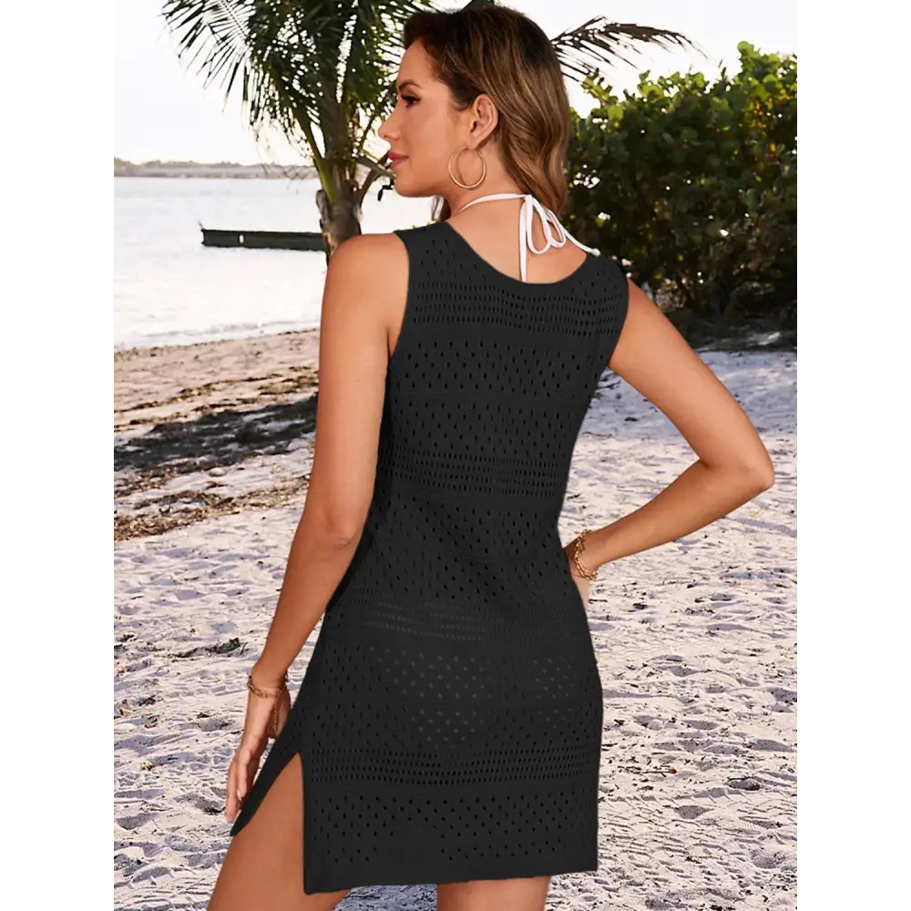 Openwork Wide Strap Cover-Up Dress