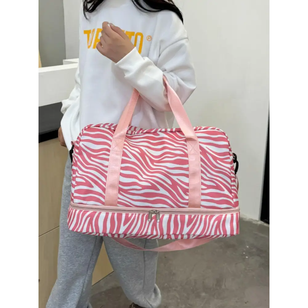 Stylish Pink Zebra Duffel Bag for Trendy Travelers