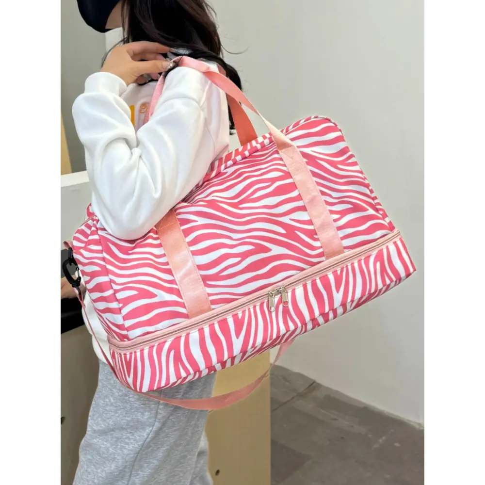 Stylish Pink Zebra Duffel Bag for Trendy Travelers