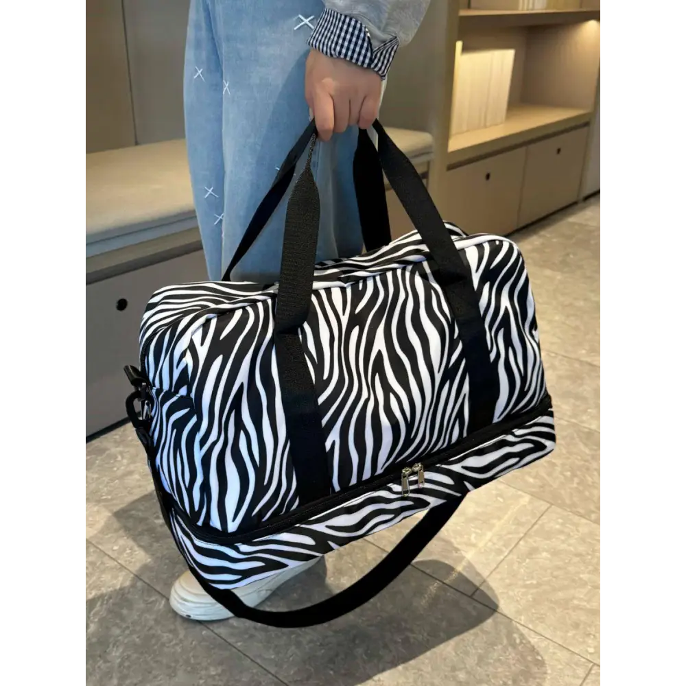 Stylish Pink Zebra Duffel Bag for Trendy Travelers