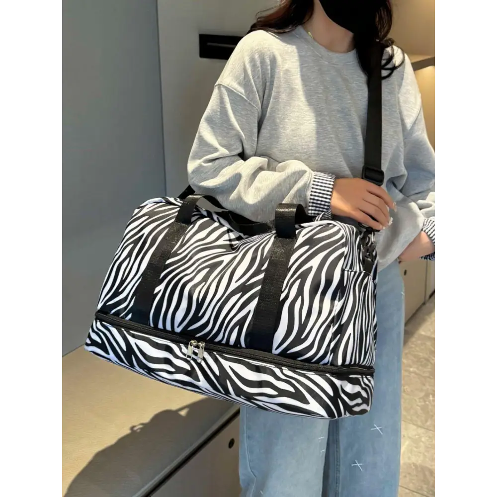 Stylish Pink Zebra Duffel Bag for Trendy Travelers