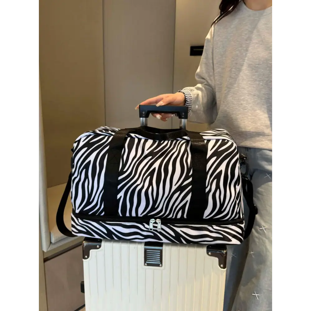 Stylish Pink Zebra Duffel Bag for Trendy Travelers