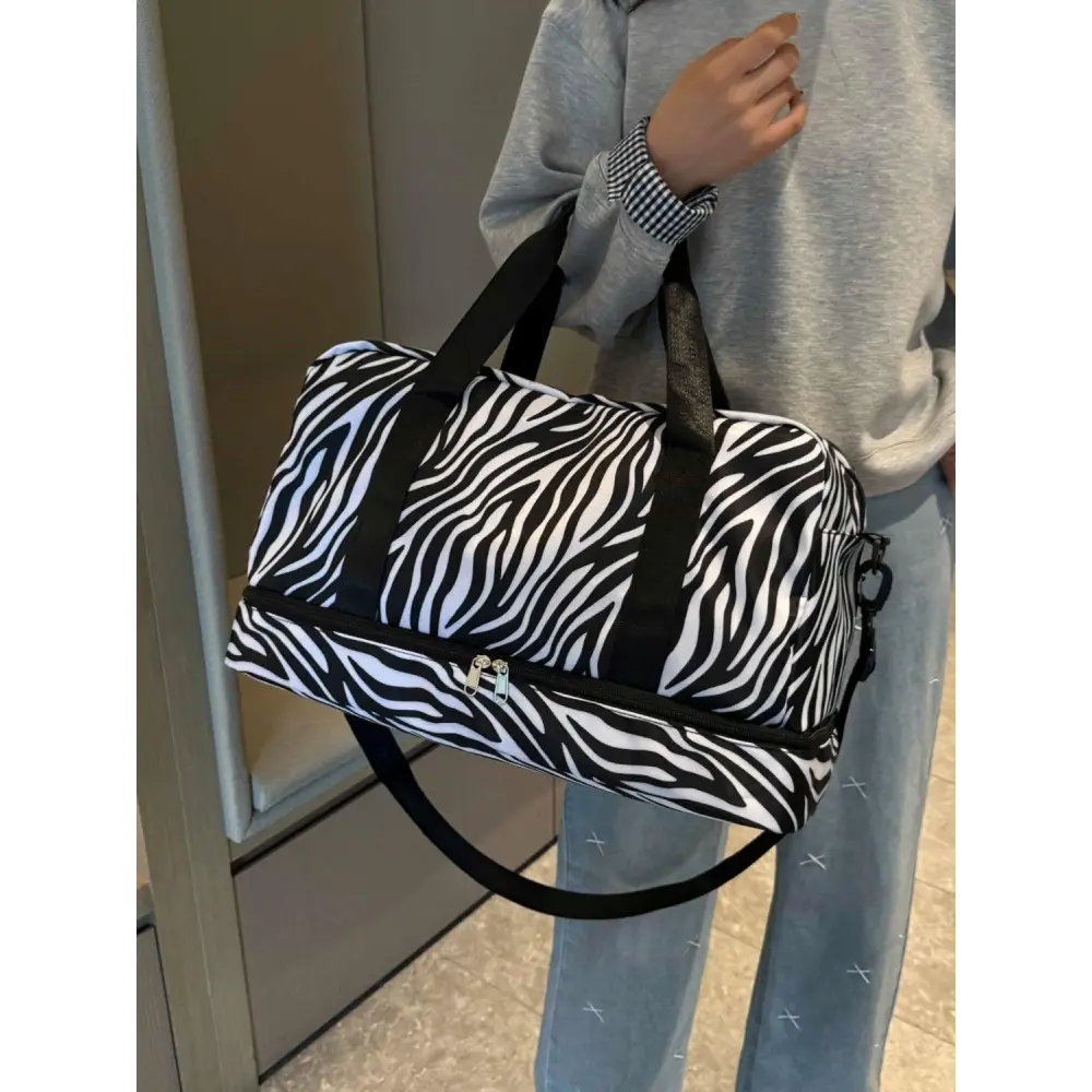 Stylish Pink Zebra Duffel Bag for Trendy Travelers