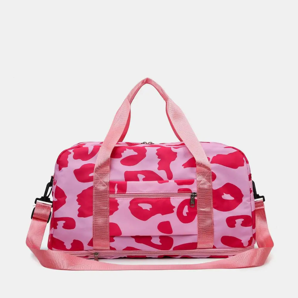 Fierce Pink Leopard Oxford Cloth Printed Travel Bag