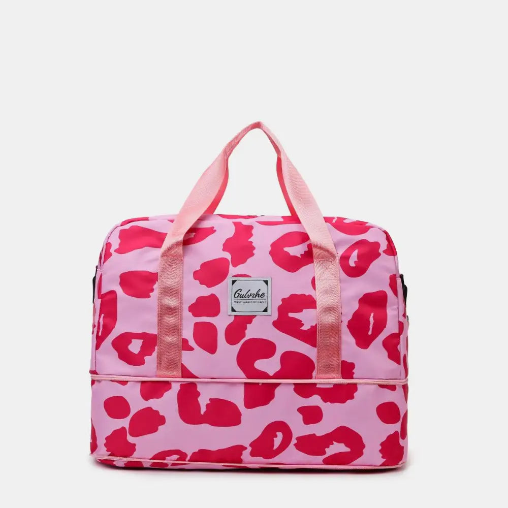 Fierce Pink Leopard Oxford Cloth Printed Travel Bag