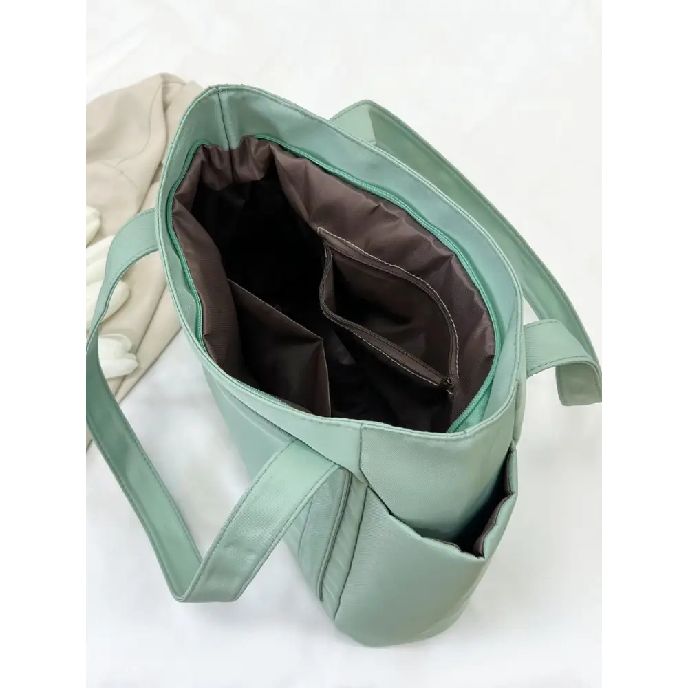 Stylish Oxford Cloth Tote Bag in Fresh Mint Green