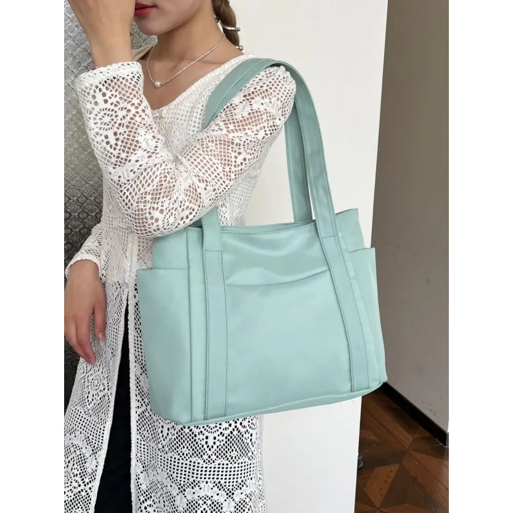 Stylish Oxford Cloth Tote Bag in Fresh Mint Green