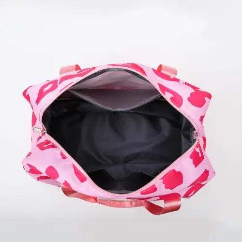 Pink Leopard Oxford Cloth Travel Bag